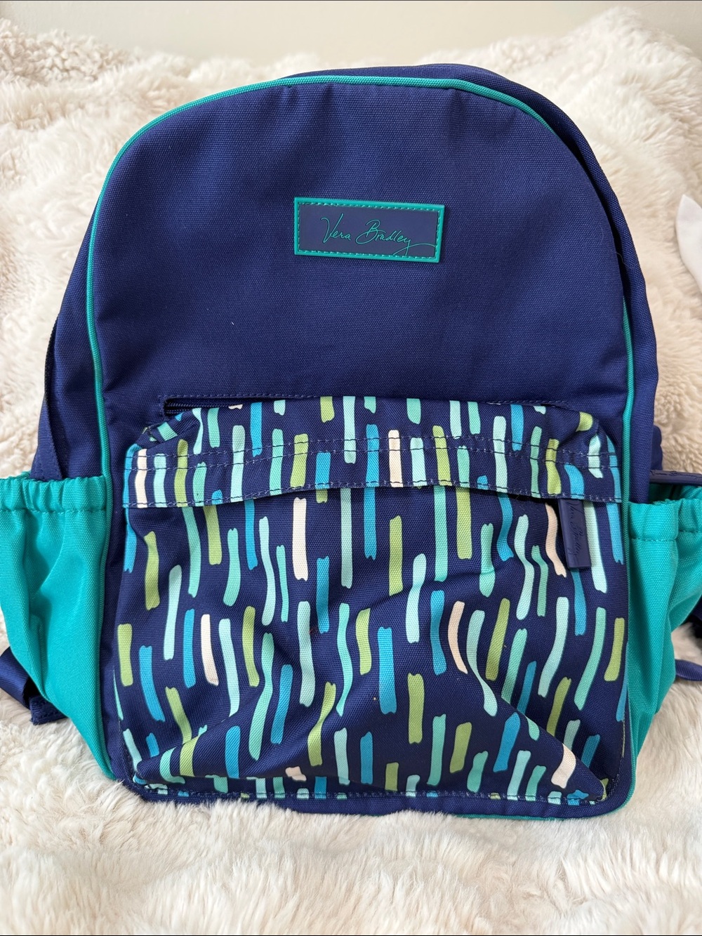 Vera Bradley Navy & Teal Patterned Backpack